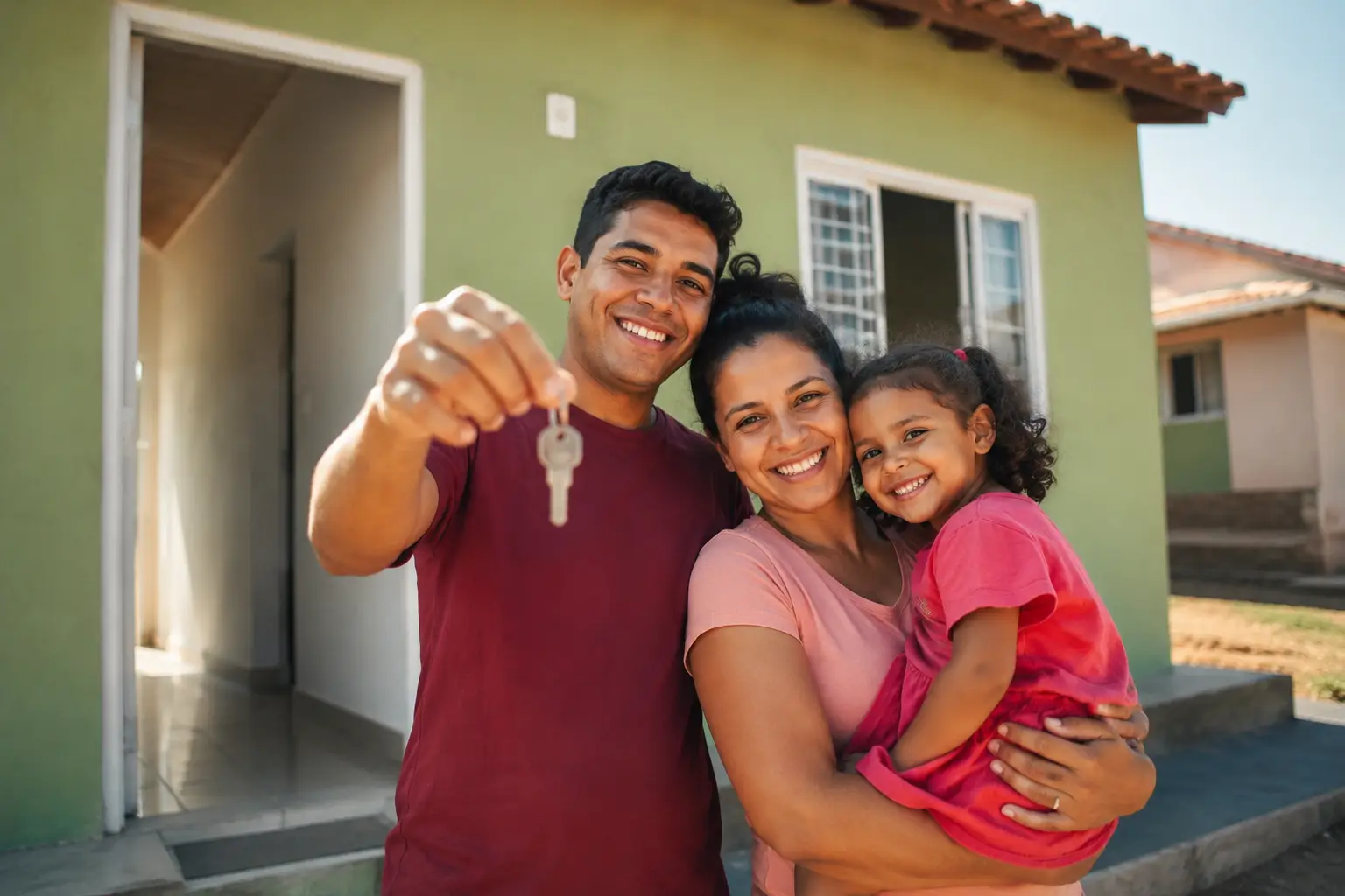 Família conquistando a casa própria